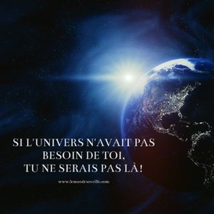 Si l’Univers n’avait pas besoin de toi, tu ne serais pas là !